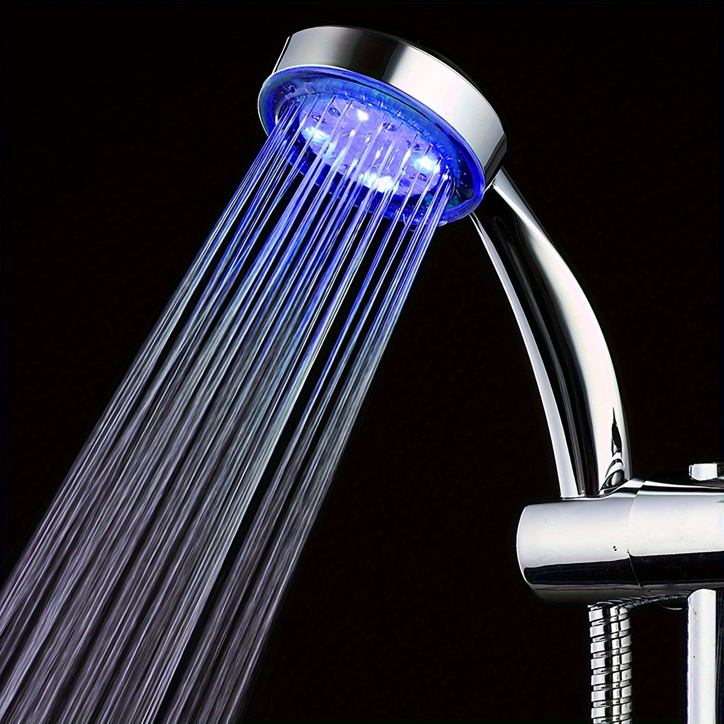 1Pc Shower Head, Rainfall Shower Sprayer, Automatically Color-Changing, Temperature Sensor, Water Saving Showerhead for Bathroom Bathroom Accessories, Shower Head