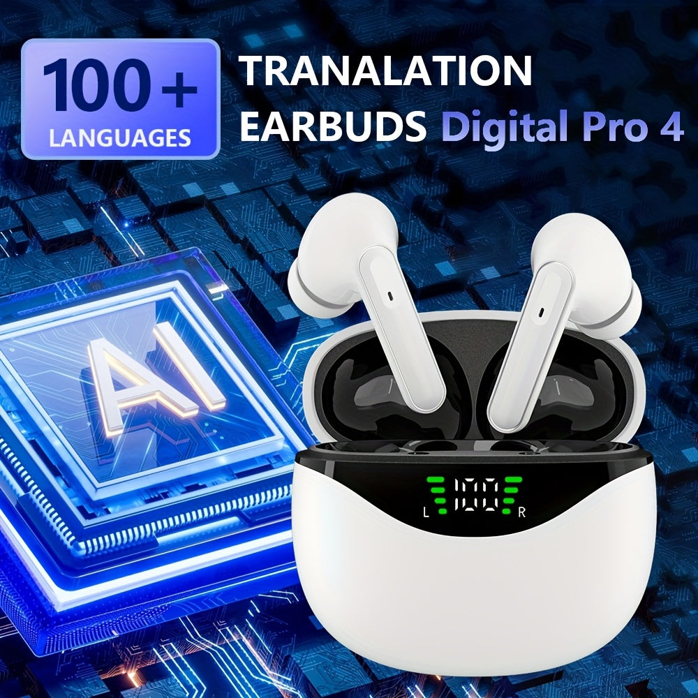 Real-Time Translation Earbuds by LIFEBEE, Wireless Translator Device for Travel & Business, Ideal Gift with APP for iOS & Android