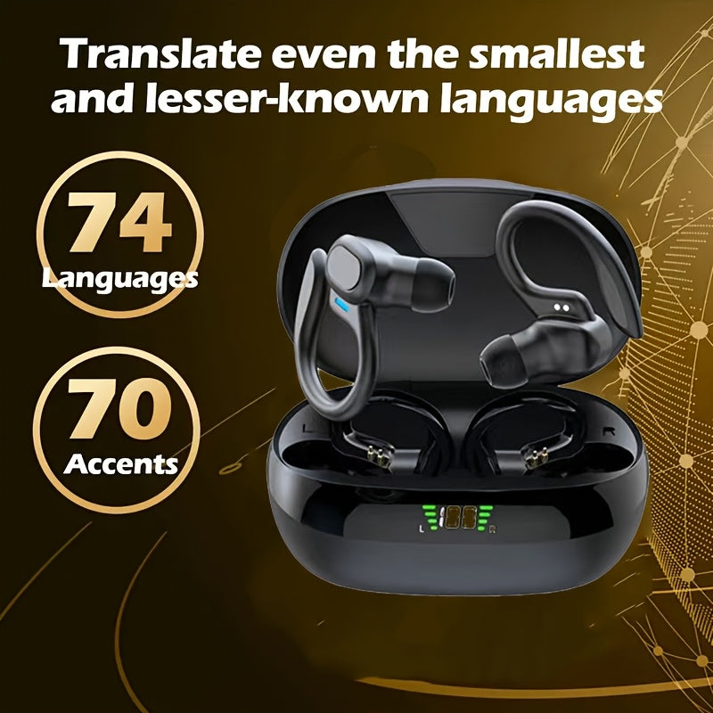 Hashzhe'S New Translation Headphones Support 144 Languages, Featuring a Type-C Wireless Charging Case And Built-In Microphone. These Wireless Headphones Offer Exceptional Value, with an Extended Battery Life And Precise Trans