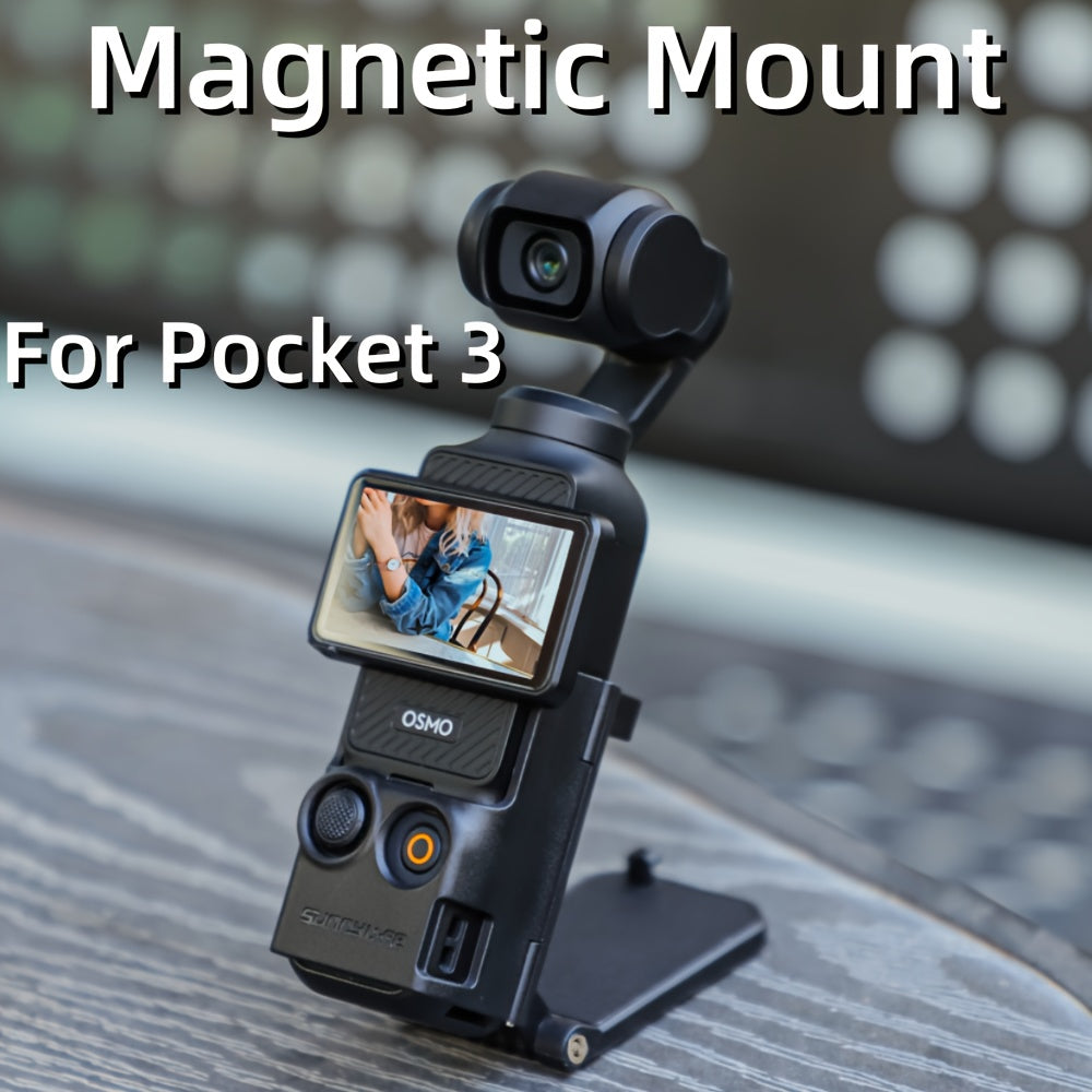 Sunnylife Magnetic Mount for DJI Osmo Pocket 3, Adjustable Angle, Multifunctional, Rectangular Shape, Plastic Material, V-Log Accessory (Camera Not Included)